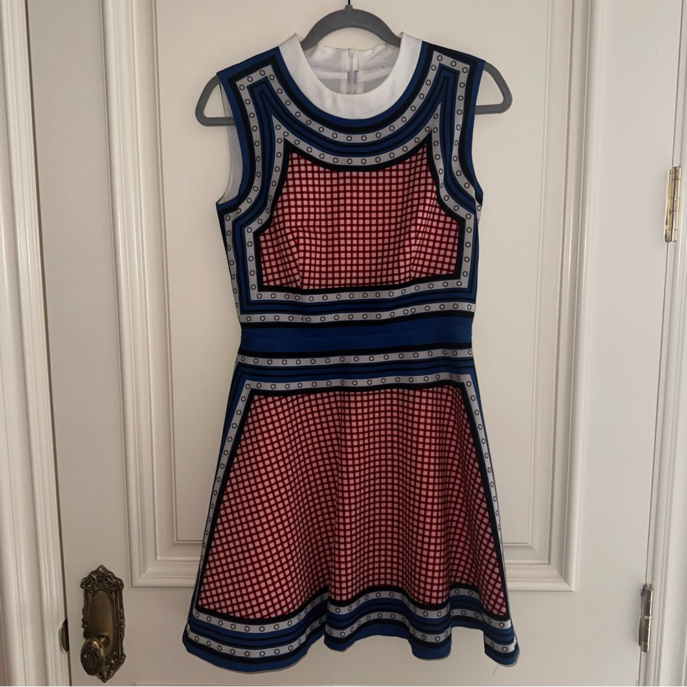 Red White and Blue Semi Formal Cocktail Mini Dress